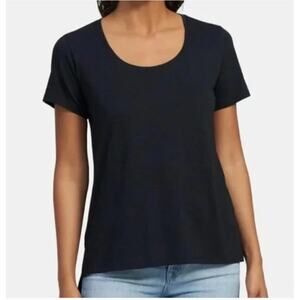 Theory Pinati B Scoop Neck T Shirt Sea Slub Cotton NWT